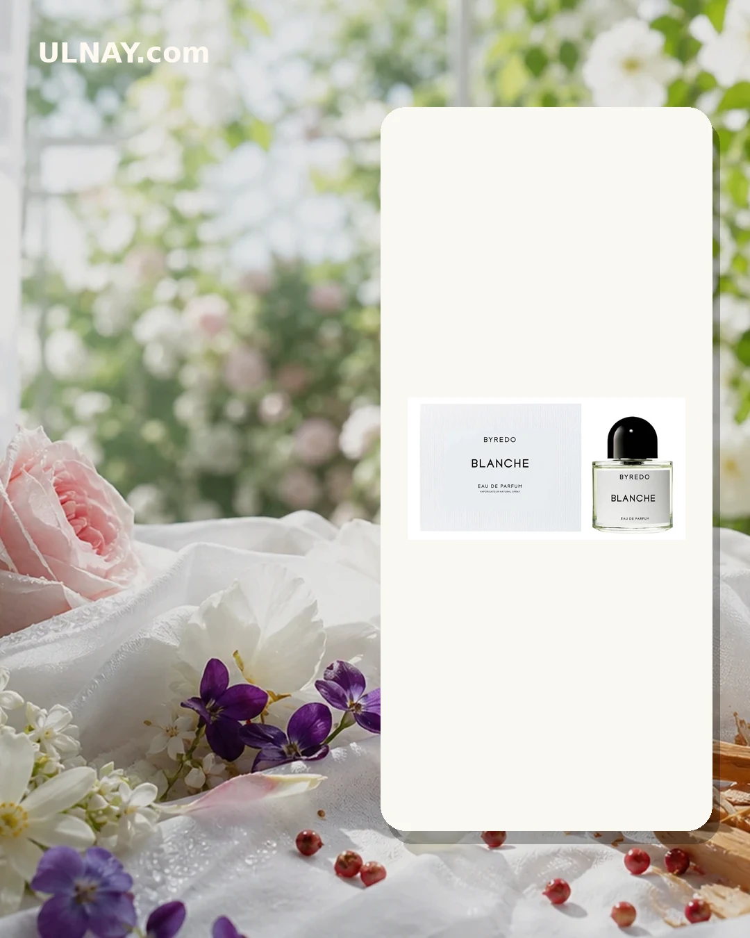 Byredo Blanche — сцена и флакон