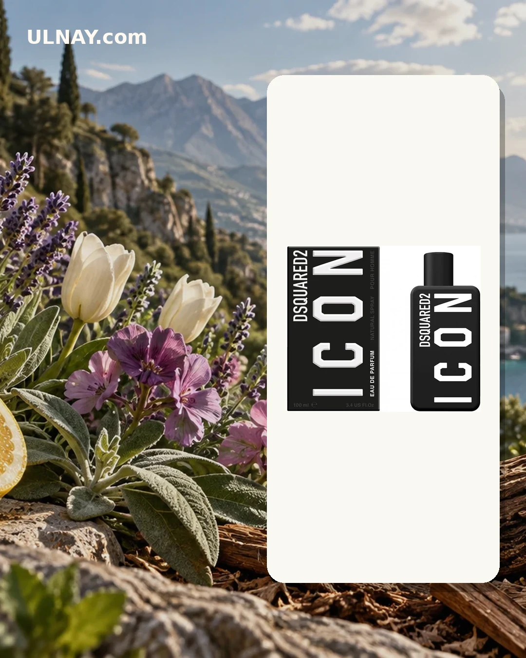 Icon Pour Homme — scene and bottle