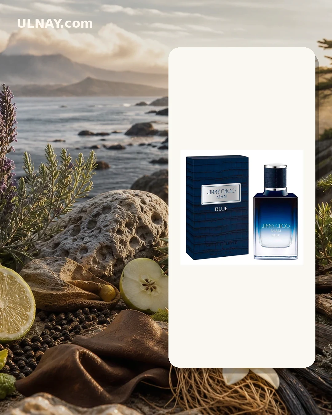 Man Blue — setting and bottle