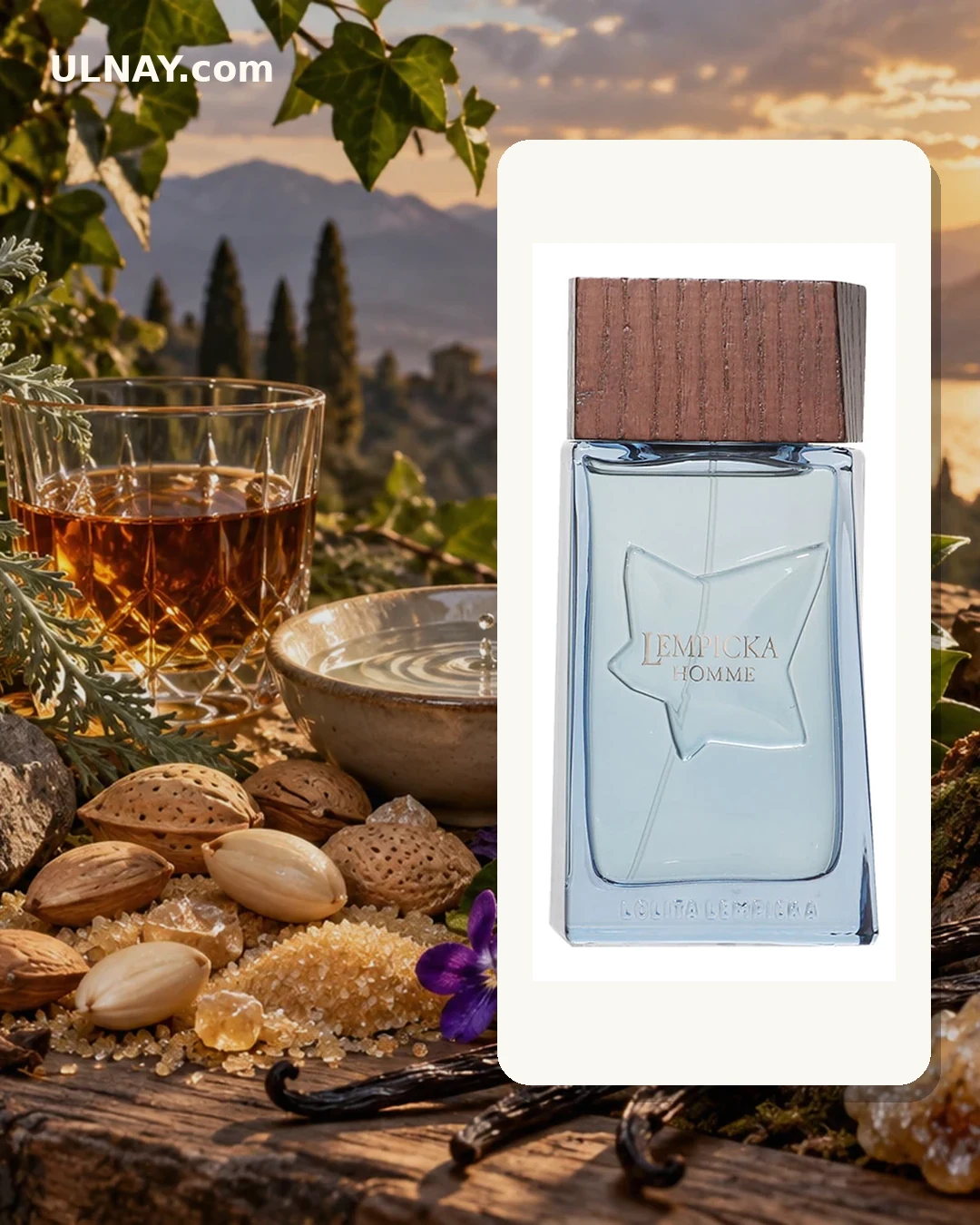 Lempicka Homme — setting and bottle
