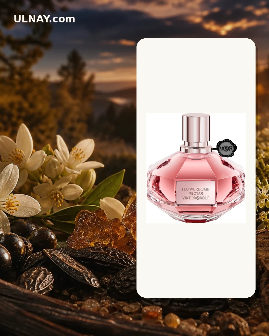Flowerbomb Nectar — сцена и флакон